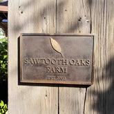 Individuelles Bronze-Adressschild mit Hausnummer, Straßenname, Familienname oder Logo