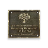 Bronze-Gedenktafel nach Maß – Detailansicht der Gravur