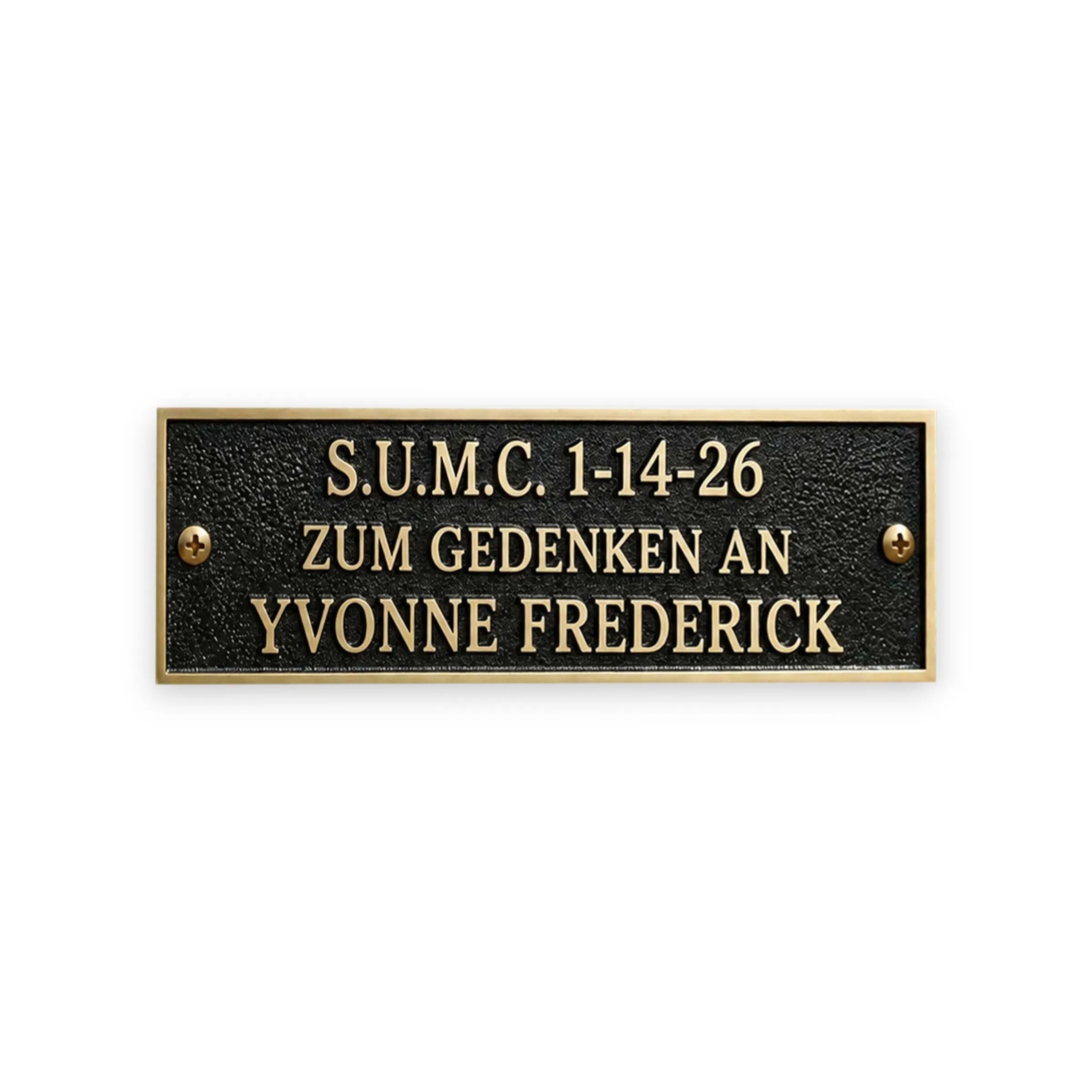 Gedenktafel Bank, Baum & Grab – Beispiel einer Personalisierung