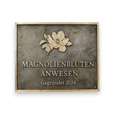 Bronze-Adressschild mit Wunschtext & Logo – Maße und Ausführung