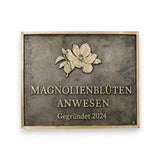 Bronze-Adressschild mit Wunschtext & Logo – Maße und Ausführung