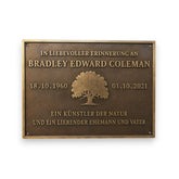 Bronze-Gedenktafel wetterfest – Nahaufnahme der Oberfläche
