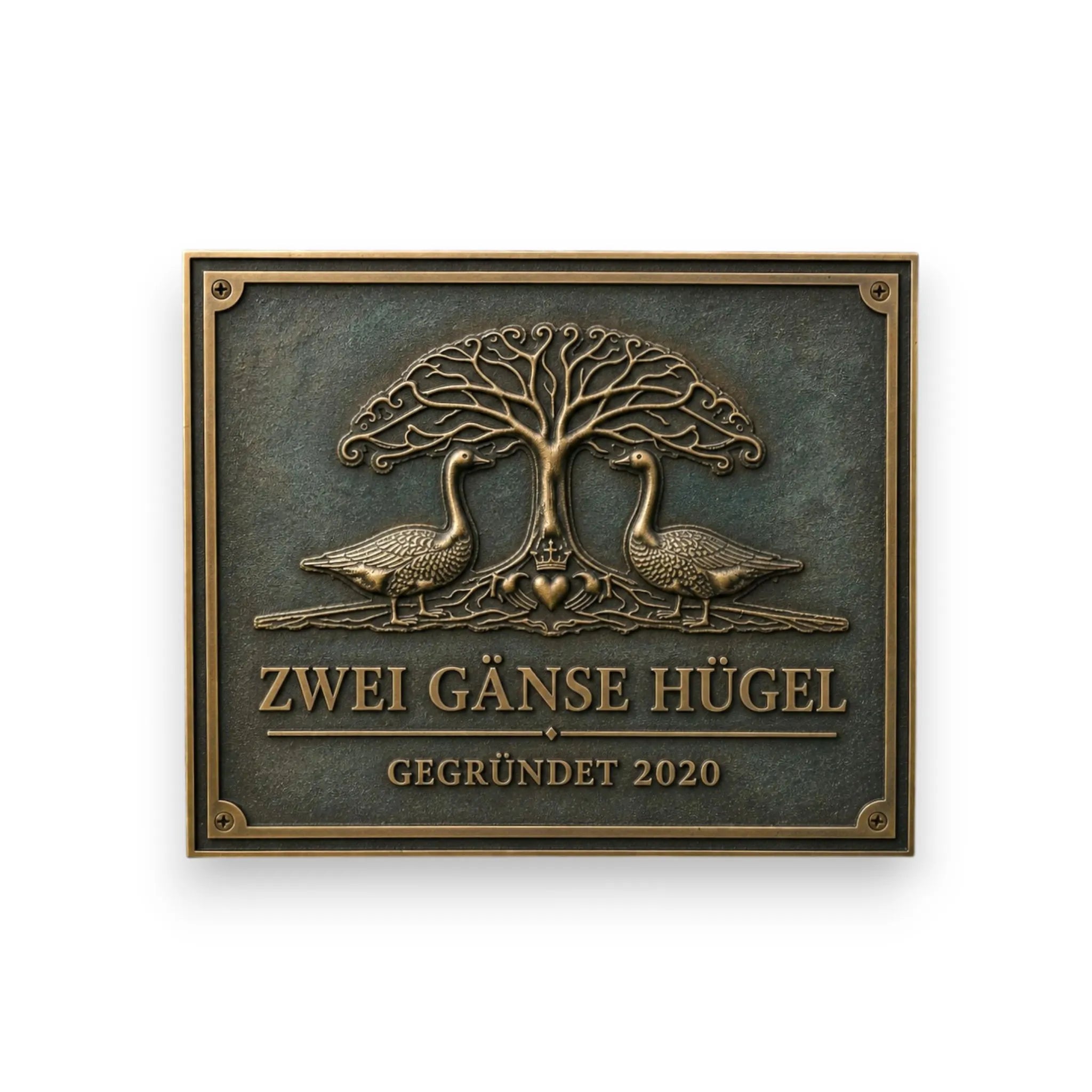 Bronze-Adressschild 3D – Maße und Ausführung