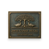 Bronze-Adressschild 3D – Maße und Ausführung
