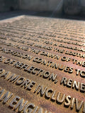 outdoor bronze historical sign