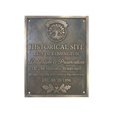 Bronze plaque for a historical site, Heritage bronze plaque with raised lettering