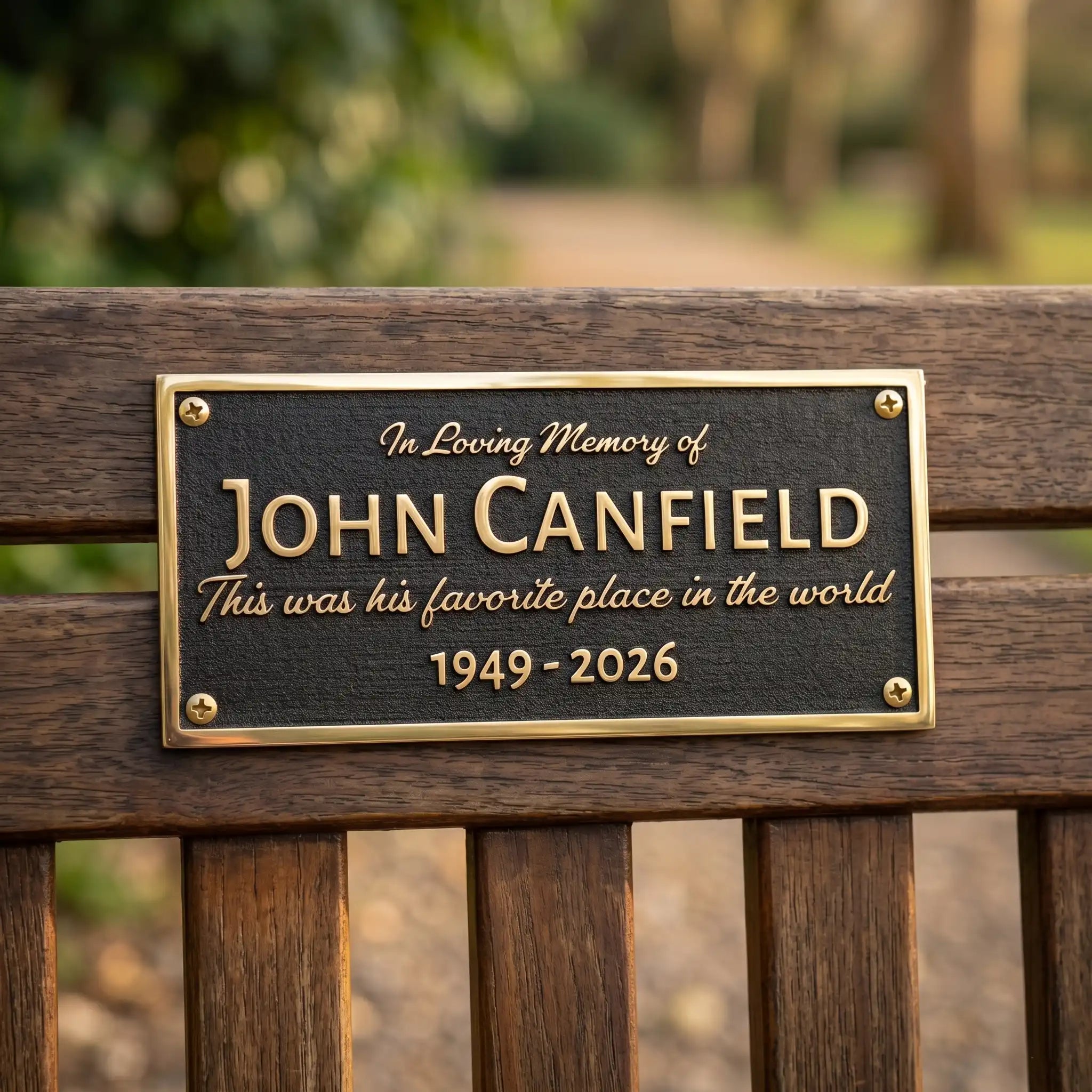 bronze remembrance plaque garden tribute