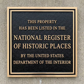 National register of historic place bronze plaque