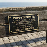 outdoor memorial plaque sand cast texture closeup