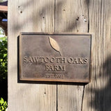 Individuelles Bronze-Adressschild mit Hausnummer, Straßenname, Familienname oder Logo