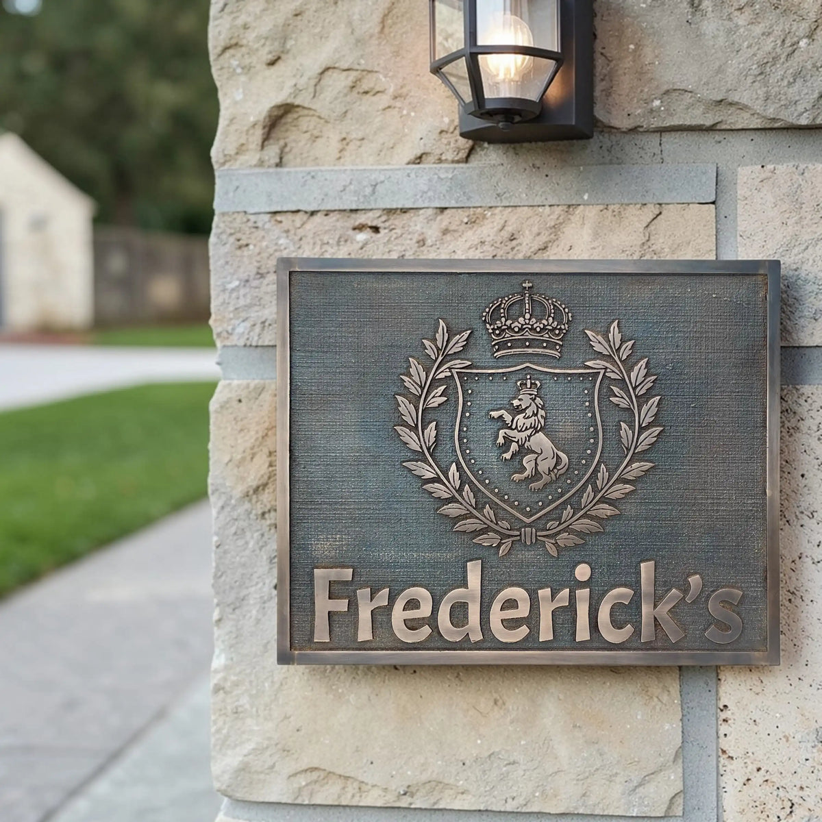 Individuelle Bronzeplaketten mit Familienwappen | Bronze-Adressschilder nach Maß