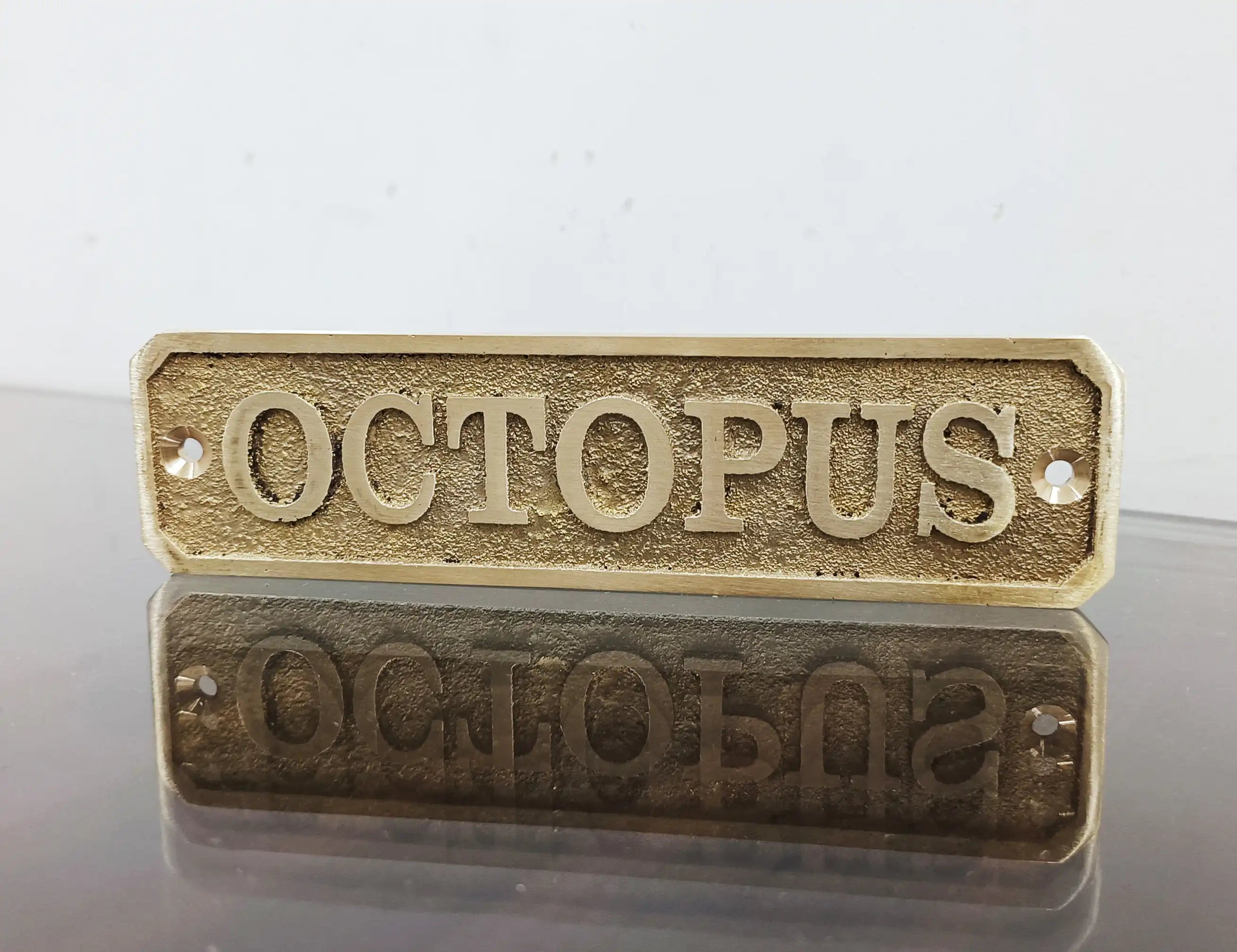 Brass Door Sign with Custom Text , Name Plates, Vintage Brass Sign