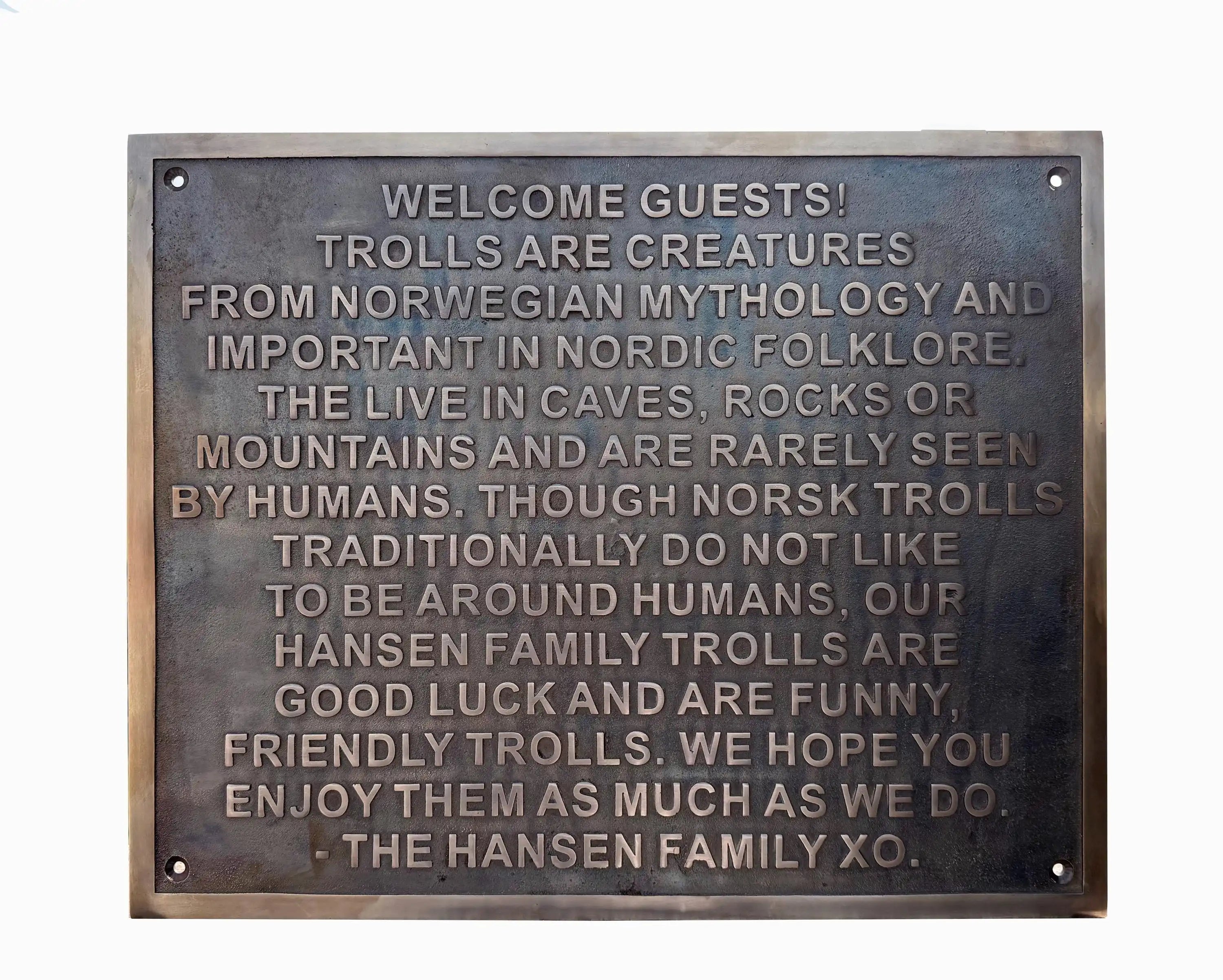 Custom handmade Bronze Plaque