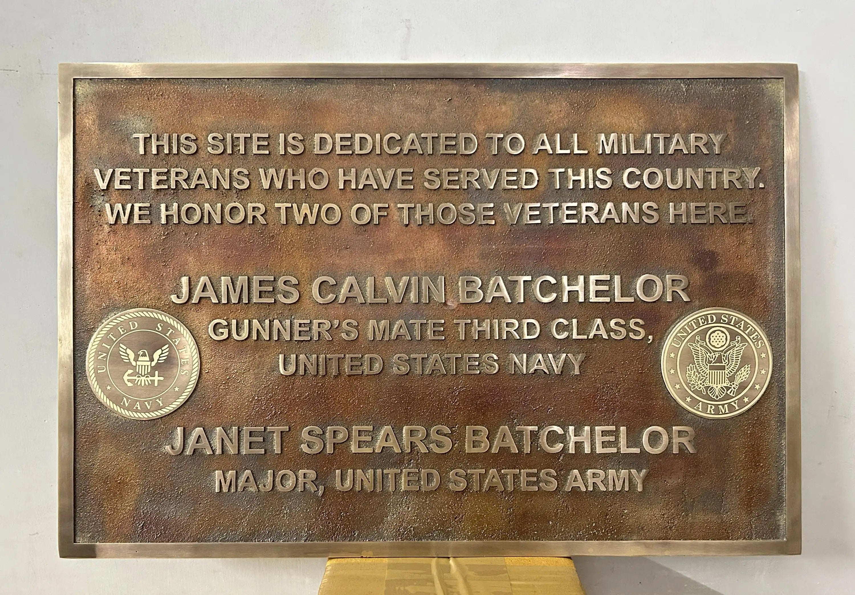 Customized Bronze Memorial Plaque 