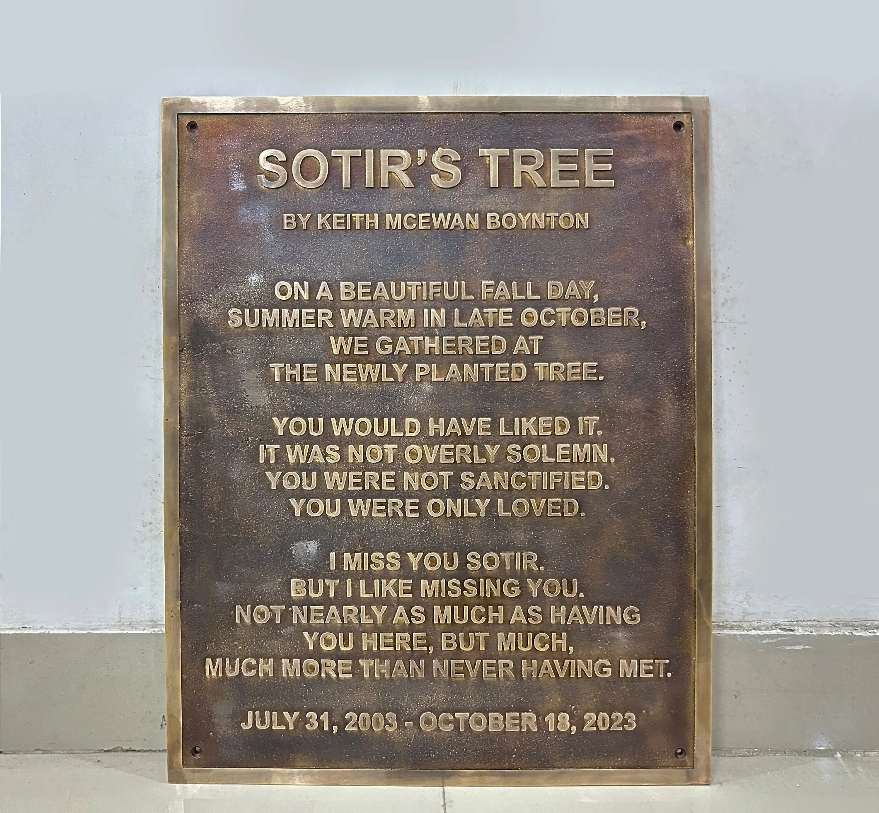 Customized Bronze Memorial Plaque 