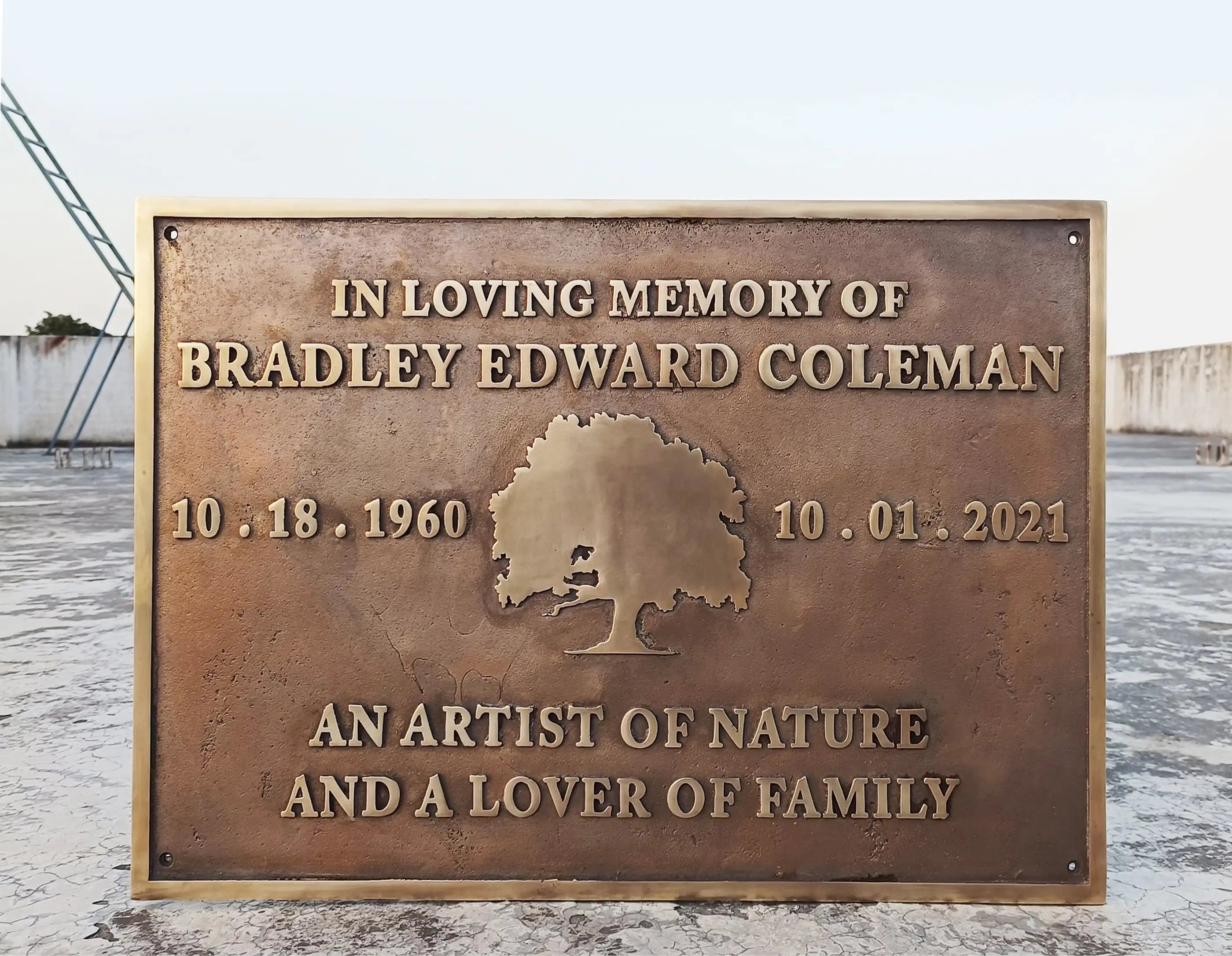 Customized Bronze Memorial Plaque 