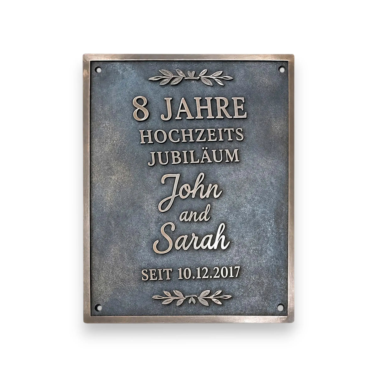 Jubiläumstafel Messing & Bronze – montiert im Außenbereich