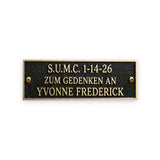 Gedenktafel Bank, Baum & Grab – Beispiel einer Personalisierung