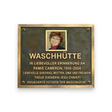 Bronze-Gedenktafel mit Foto – handgefertigt in traditioneller Gusstechnik