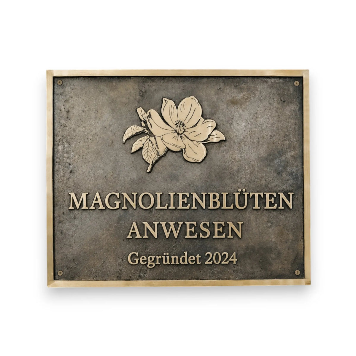 Bronze-Adressschild mit Wunschtext & Logo – Maße und Ausführung