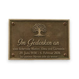 Gedenktafel Baum & Garten – individuell gefertigt aus massivem Metall