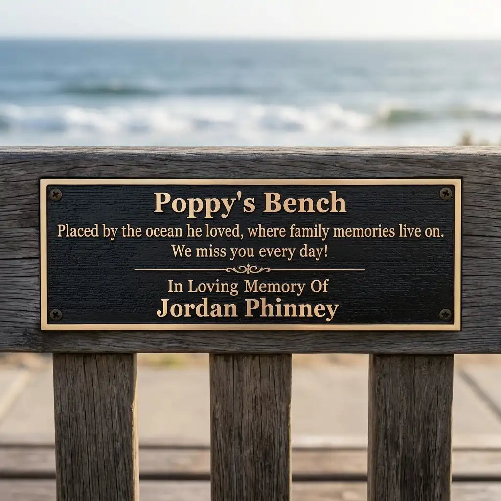 custom bench dedication plaque bronze