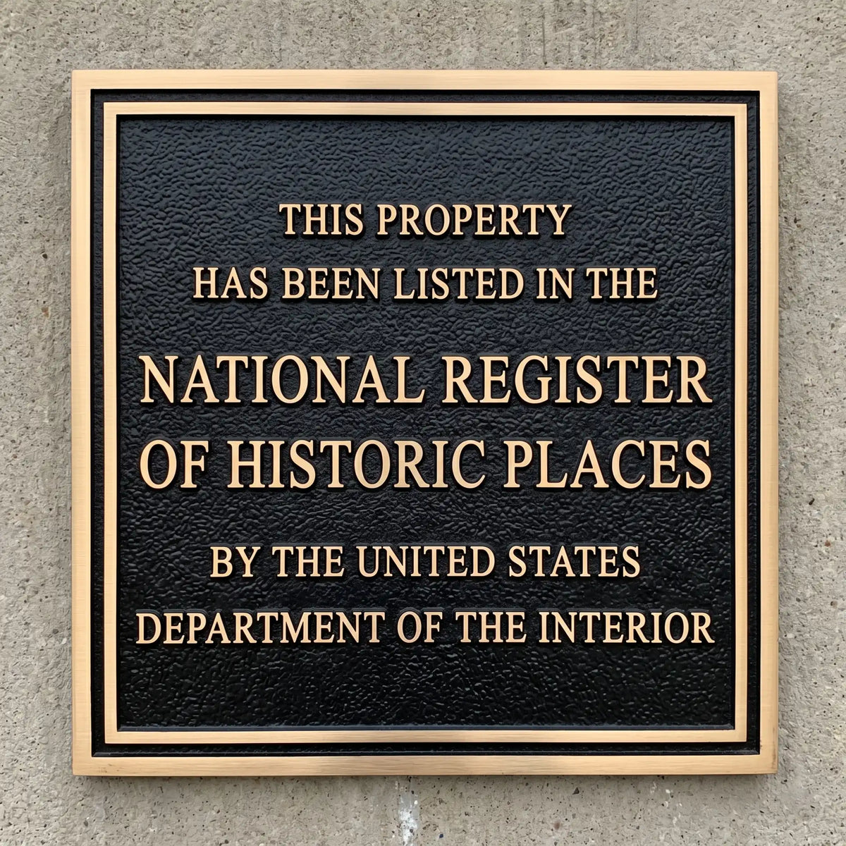 National register of historic place bronze plaque